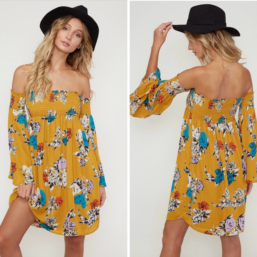 Off the shoulder floral print dress - Picture 3 of 8
